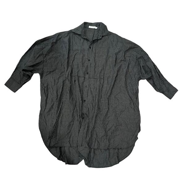 Christian Dior Vintage Black and White Collared Oversized Shirt Size 4 - Picture 1 of 9